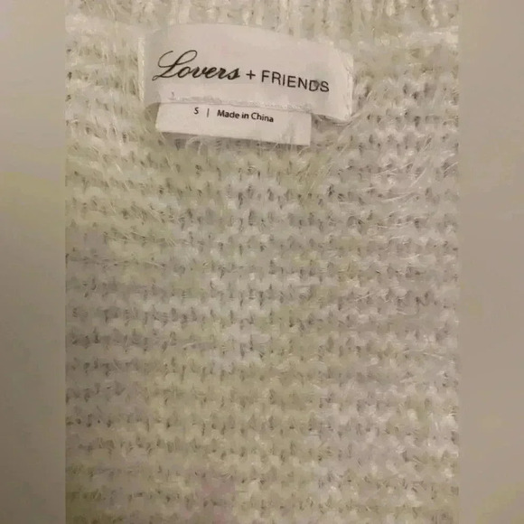 Lovers & Friends Ivory Cutout Fuzzy Sweater. - Picture 7 of 8